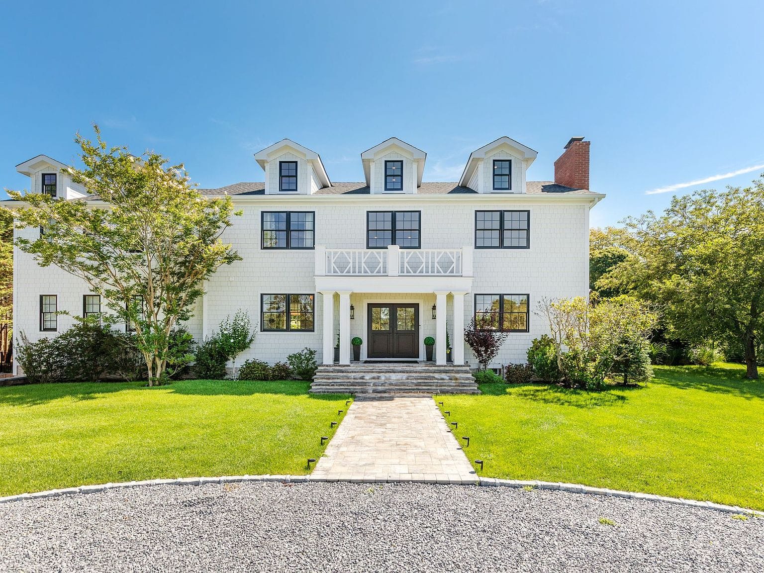 formal front elevation and lawn