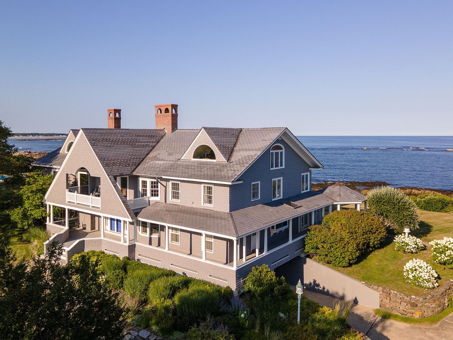 coastal residence above the rocky shoreline