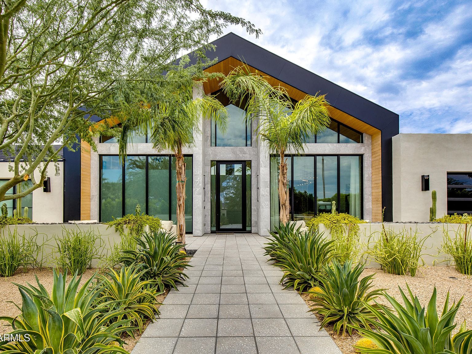 resort-style pool and soaring gabled cedar soffit