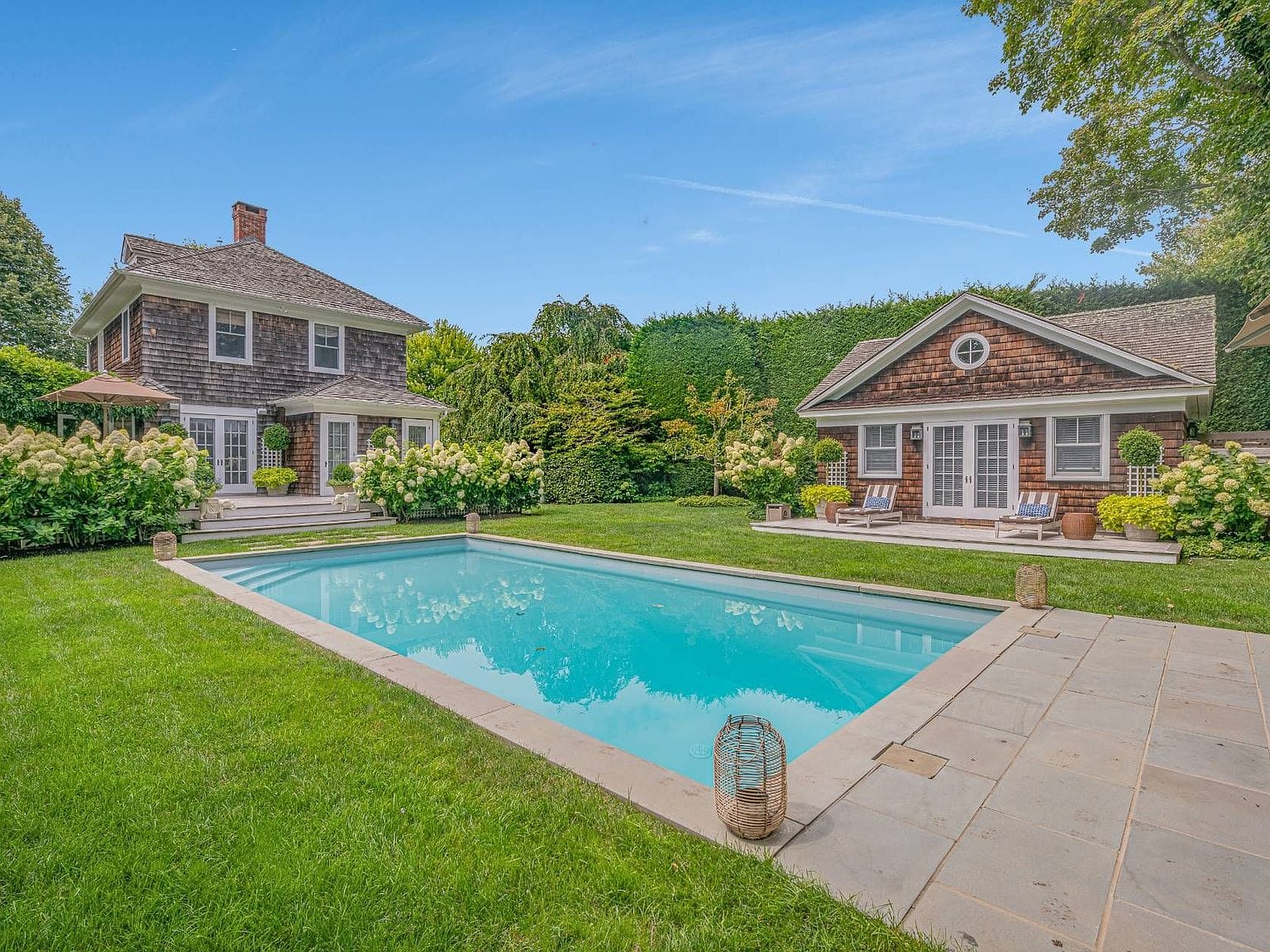 pool and restored Southampton cottage