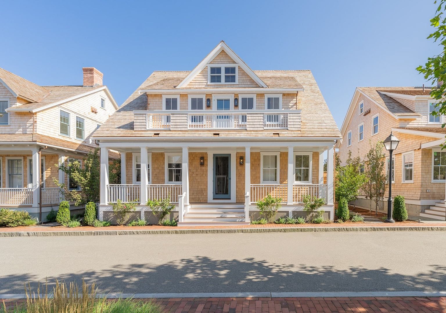 shingled facade and front porch from the street